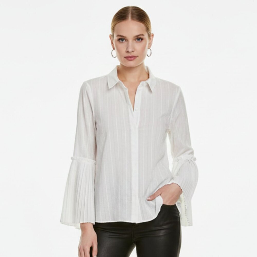 BCBGMAXAZRIA Women's Breanne Cotton Shirt M NWOT